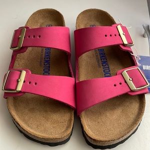 NWT Birkenstock Arizona Pink Leather Sandals 36